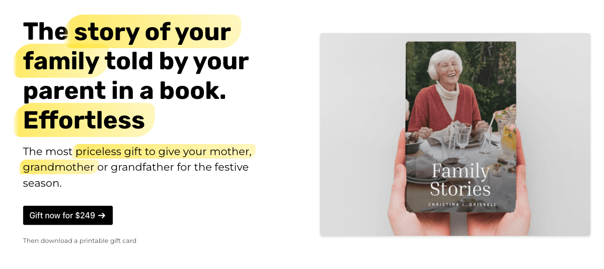 A life story in a beautiful book , powered by an AI biographer